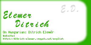 elemer ditrich business card
